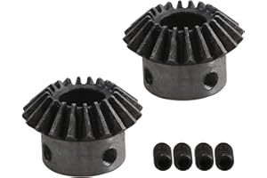 CNBTR 45 Steel 1.5 Modulus Silver 12mm Hole Diameter Tapered Bevel Gear Wheel 20 Teeth Pack of 2