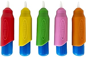 KANGATOYS 5 Multi-Color Aqua Brushes, Paint with Water Brush Set, Replacement Water Doodle Wow Pens by Kanga Toys for Drawing Books or Magic Mats, for Kids Ages 3+