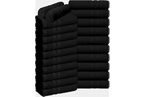 Pristine Linen 100% Cotton Hand Towels 16x27 Inch Salon Towels Highly Absorbable Facial Towels Gym Towels Hair Towels Face Towels Bulk Pack of 24 Black