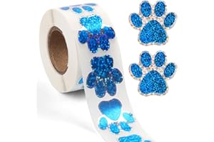 500pcs Paw Print Stickers, 1 Inch Self-Adhesive Paw Print Sticker Puppy Paw Prints Stickers for Envelope Seals Mailing Office