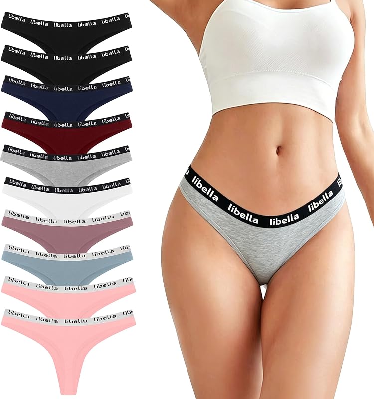 10er Pack String Tanga Damen Baumwolle Unterwäsche für Frau S — Foto 1 von 7