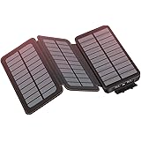 Solar Charger 24000mAh, SOARAISE Solar Phone Charger with 3 Solar Panels Weatherproof Portable Charger Power Bank for iPhone,