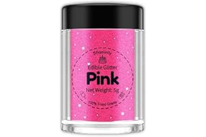 Shanlinly Pink Edible Glitter for Cakes Drinks - Food Grade 5g Shimmer Luster Glitter Dust Edible Glimmer Powders for Strawberries, Sprinkle on Sparkle, Chocolate, Cookie, Cupcake, Cocktail, Vegan