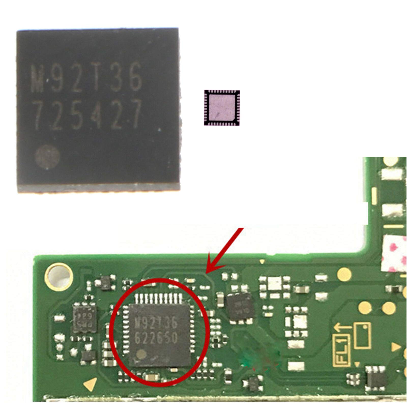 Deal4GO M92T36 USB-C Power Charging Control IC Chip Replacement for Nintendo Switch & Switch OLED Motherboard