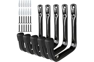 Dreecy J Utility Hooks For Hanging Heavy Duty Garage Storage Utility Hooks For Garage Wall, Color Black, 5 Pack
