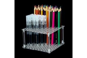 UgyDuky 2 Pack 96 Hole Pencil & Brush Holders Plastic Desk Stand Organizer Holder Holding Rack for Pen Paint Brushes Pencil M