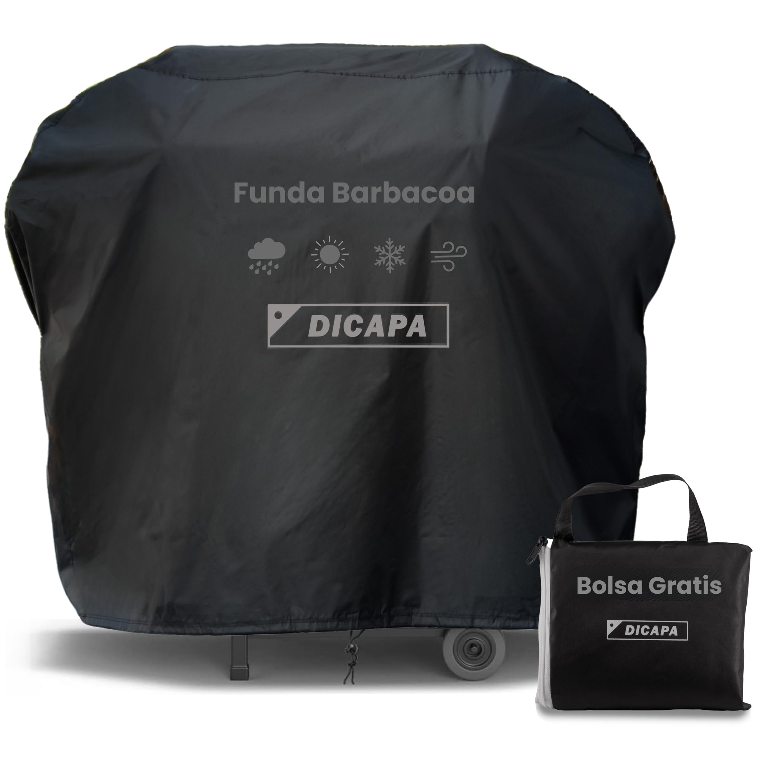 DICAPA Babarcoa Outdoor Waterproof Protective Round Cover for Barbecue (147 x 61 x 117 cm) BBQ Grill Cover, Waterproof and Durable Material
