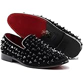 SPK16 Men's Vintage Spike Dress Loafers Slip On Fashion Shoes Classic Tuxedo Dress Shoes