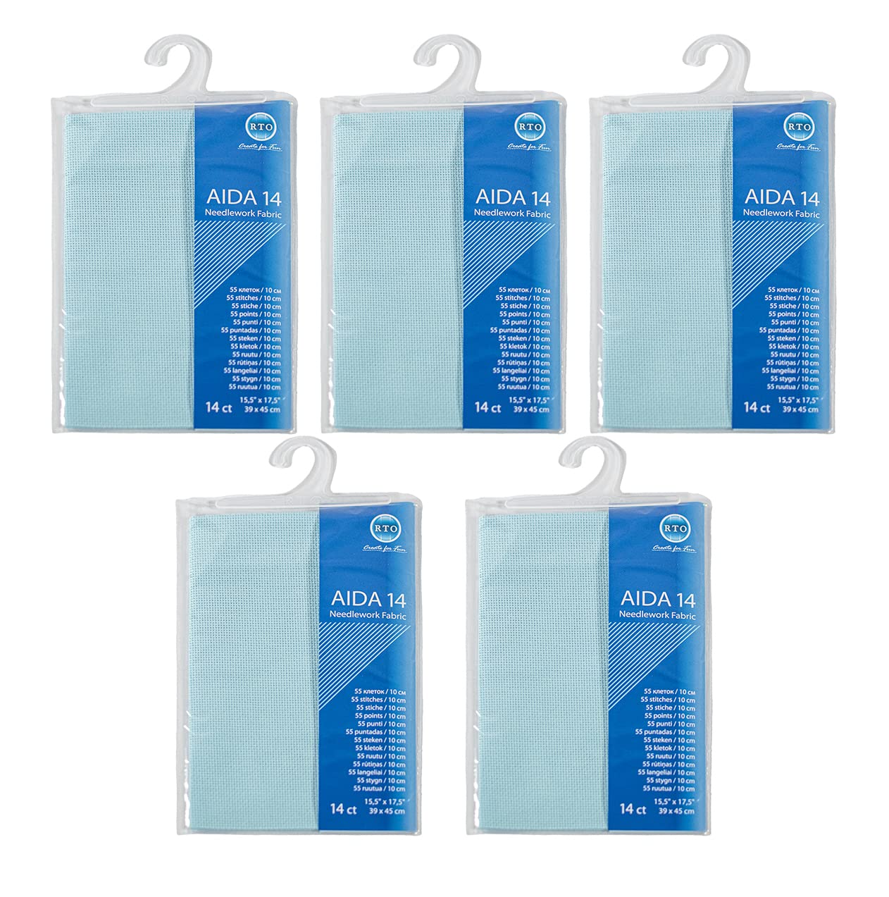 Mouldmaster Aida 14 Count Pale Blue Pack of Five, 39cm x 45cm