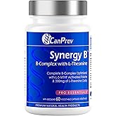 CanPrev Synergy B Complex 60 V-Caps 30-Day Supply - Vitamin B Supplement with L-Theanine 200mg - Complete B Complex Optimized