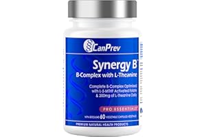 CanPrev Synergy B Complex 60 V-Caps 30-Day Supply - Vitamin B Supplement with L-Theanine 200mg - Complete B Complex Optimized