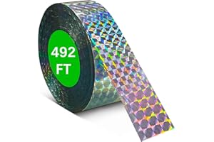 Benasan [492FT] Effective Birds Scare Ribbon, Reflective Flash Reflectors to Keep Pigeons, Hawks, Woodpeckers, Geeses Away from Trees Plants Crops
