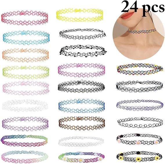 Zoylink Ensemble Ras Du Cou Tatouage Tour De Cou élastique