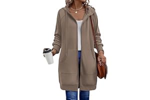 Zeagoo Women's Zip Up Hoodies Long Tunic Sweatshirts Long Sleeve Oversized Fleece Casual 2025 Fall Jacket Coat with Pocket