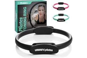 URBNFit Pilates Ring - 12" Magic Circle w/Dual Grip, Foam Pads for Inner Thigh Workout, Toning, Fitness & Pelvic Floor Exercise - Yoga Rings w/Bonus Exercise Guide