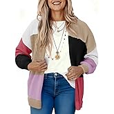 Saodimallsu Womens Boho Cardigans Colorful Long Sleeve Cardigan Open Front Sweaters Chunky Knit Coats Loose Fit 2025