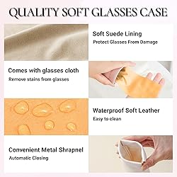 Crastilior Soft Glasses Case Leather eyeglass case