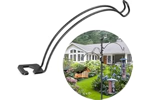 ASHKIZ Shepherds Hook Add On Arm, Shepherds Hook Arm, Shepherds Hooks Arm Can Doubles Hanging Space, Fits on Shepherds Hooks or Standard Pole Between 0.4 in to 0.79 in Diameter