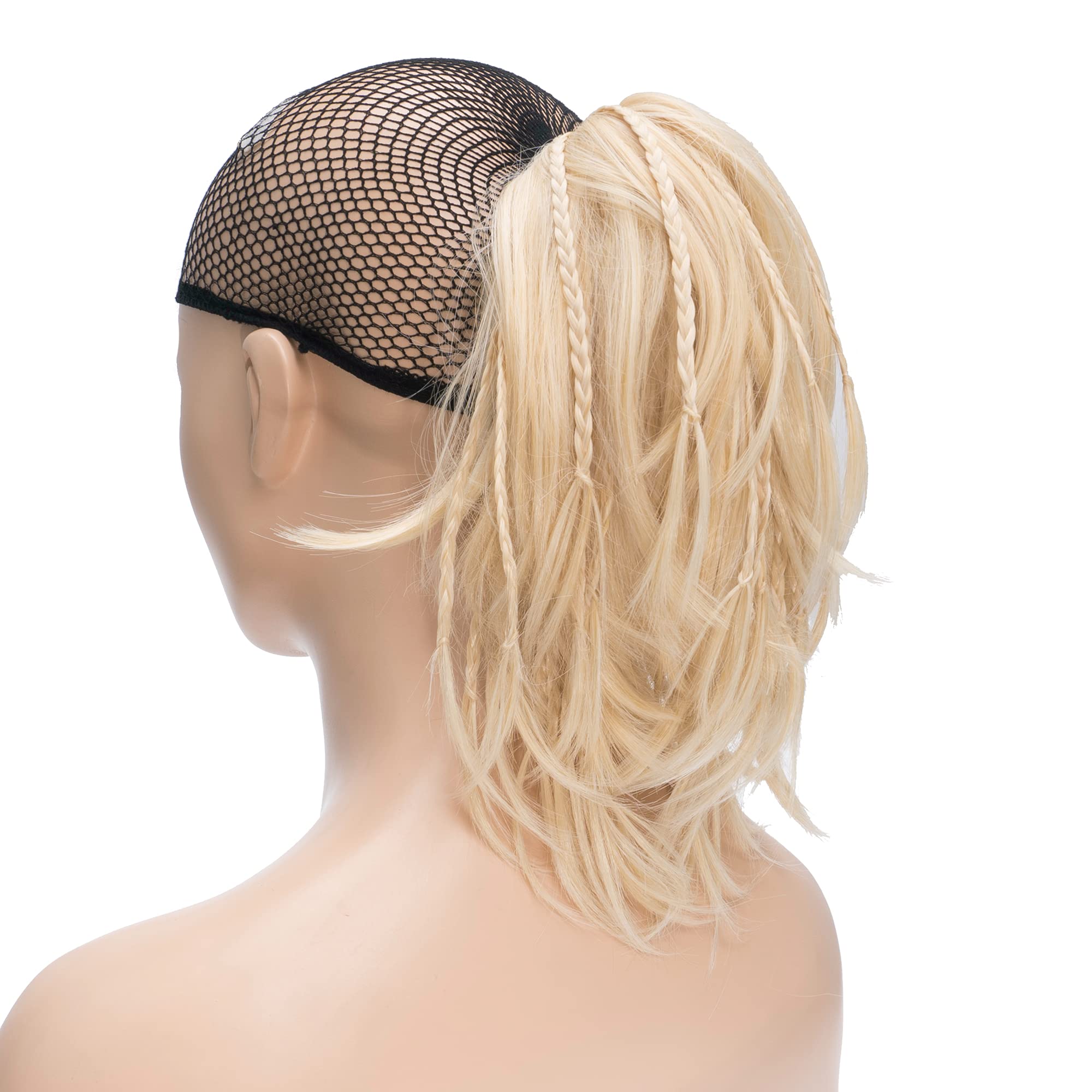 Photo 1 of IMISSU Handmade Braid Claw Ponytail Hairpiece Clip in Hair Extensions Pony Tail Hair Pieces (Blonde)