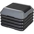 ZENY 16" x 16" High Aerobic Step Aerobics Stepper Platform with 4 Risers, Exercise Workout Stepper, Home Gym Equipment, Fitness Step Platform, Adjustable Aerobic Stepper