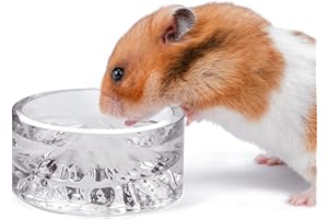 Niteangel Hamster Feeding & Water Bowls- Mount Fuji Series Glass Drinking Bowls for Dwarf Syrian Hamsters Gerbils Mice Rats or Other Similar-Sized Small Pets
