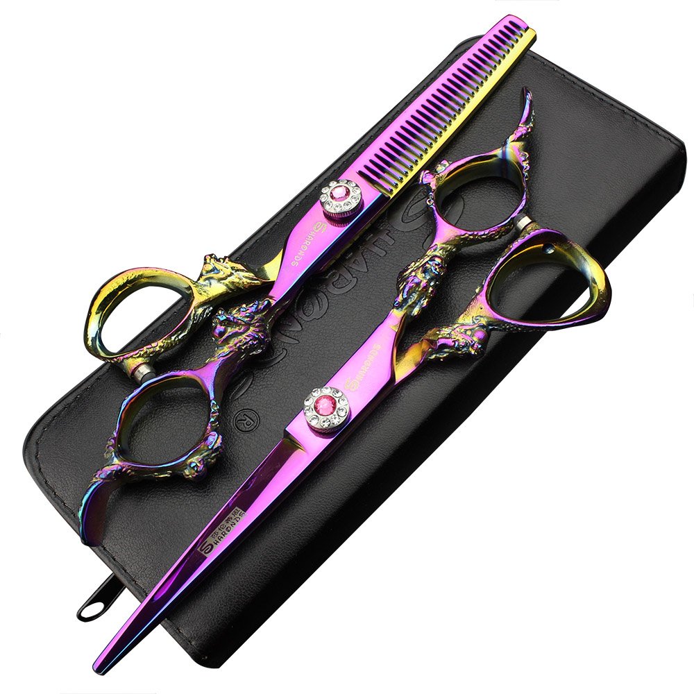 6 Inch Hairdressing Scissors Barber Professional Hair Scissors Hand-cutting and Thinning Scissors (6 inch Set) — image 1