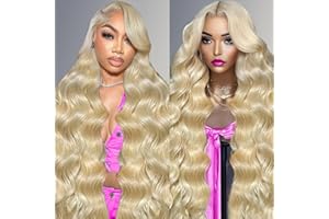 WAQI 30 Inch 613 13x6 Lace Front Wig Human Hair 200 Density Blonde Wig Human Hair Body Wave Lace Front Wigs Human Hair Pre Plucked 613 HD Lace Frontal Wig 13x6 Blonde Wigs For Women Natural Hairline