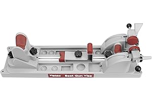 Tipton Best Gun Vise with Secure Adjustable Cradle, Storage Compartments for Cleaning, Gunsmithing and Firearm Maintenance, Red/Grey
