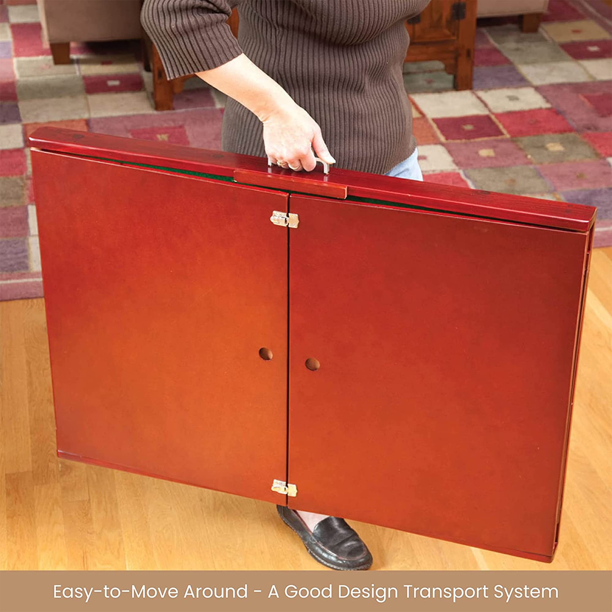 Bits and Pieces Fold-and-Go Wooden Jigsaw Puzzle Table with Legs, Foldable Puzzle Board for Up to 1500 Pieces, 30