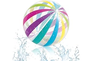 Inflatable PVC Beach Ball for Outdoor Sports & Pool Games – 20 Inch Colorful Polka Dot Design for Adults, Beach Volleyball & 