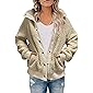 TECREW Womens Winter Sherpa Fleece Button Jacket Coat Loose Long Sleeve Outwear