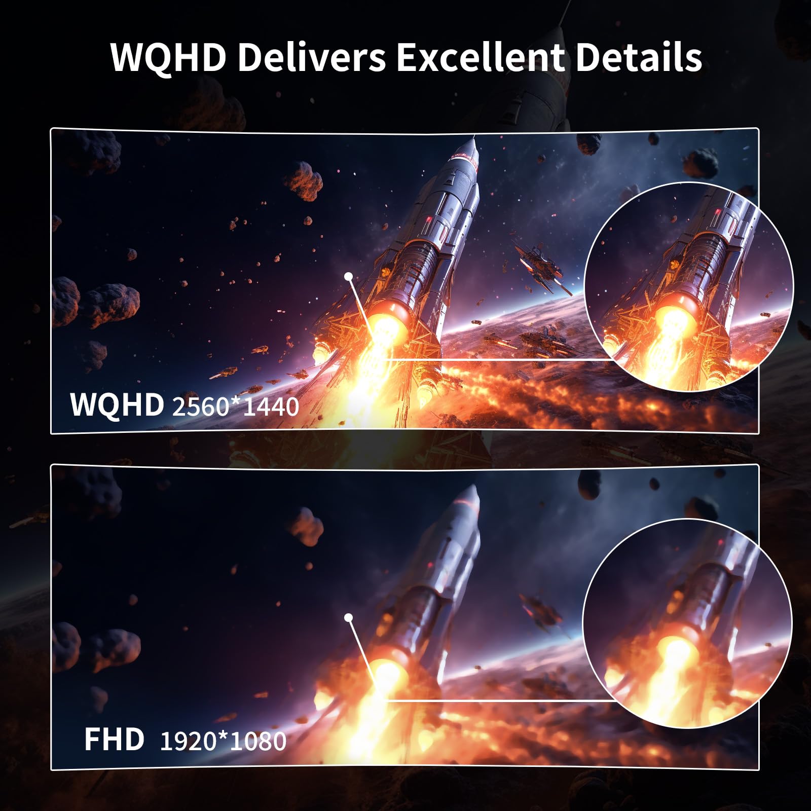 SANSUI 32-Inch Curved Gaming Monitor WQHD 2560 x 1440 180Hz Curved 1500R -Fast VA,1ms(OD), HDR, 300nits, sRGB 125%, DCI-P3 95%, FreeSync, HDMI x2, DP1.4x2(DP Cable Included)