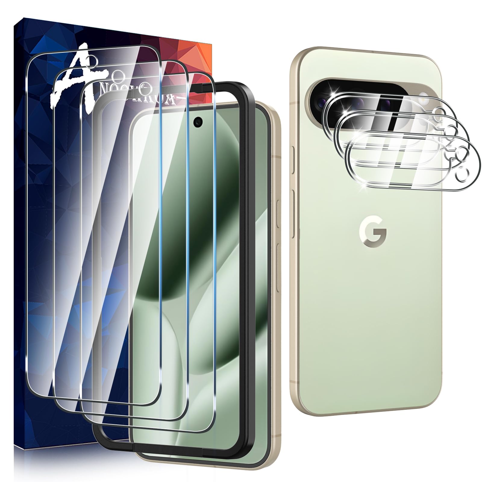 Photo 1 of 3 Pack for Google Pixel 10 Pro XL Screen Protector + 3 Pack Pixel 10 Pro XL Camera Lens Tempered Glass Protector 9H Hardness.Support Fingerprint Unlock.With alignment tools.Easy Installation