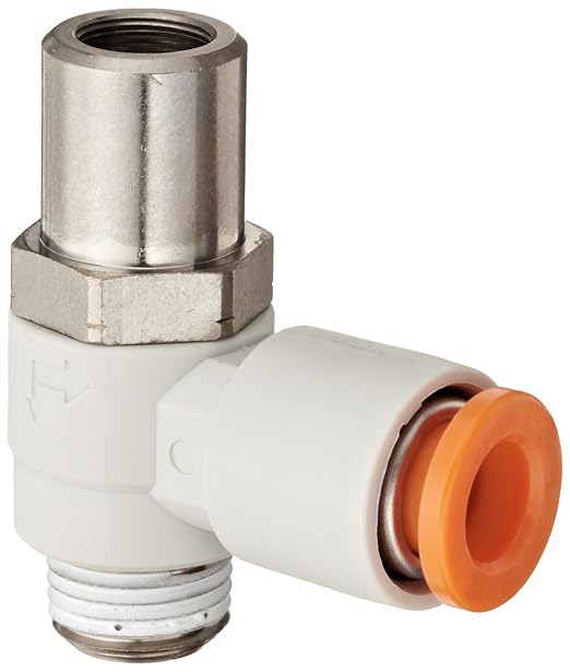 SMC AS2211FN0107ST Air Flow Control Valve with PushtoConnect Fitting, PBT & Nickel Plated