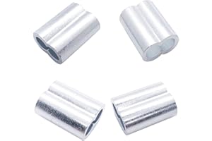 Aluminum Crimping Loop Sleeve Cable Crimp for 4mm Diameter Double Ferrule Wire Rope and Cable (Pack of 120)