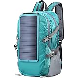 ECEEN Solar Backpack Foldable Hiking Daypack With 5V Power Supply (Blue)