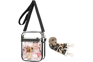 WEDDINGHELPER Clear Crossbody Bag, Clear Bag Stadium Approved, Clear Bag for Concerts Sports Events