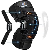 T TIMTAKBO Hinged Knee Brace for Knee Pain Relieve,GEL Patella Support with Removable Dual Side Stabilizers,Knee Support for Meniscus Tear,Relieves ACL,Arthritis(M fit Upper 18-19.5"/Lower 14-16")
