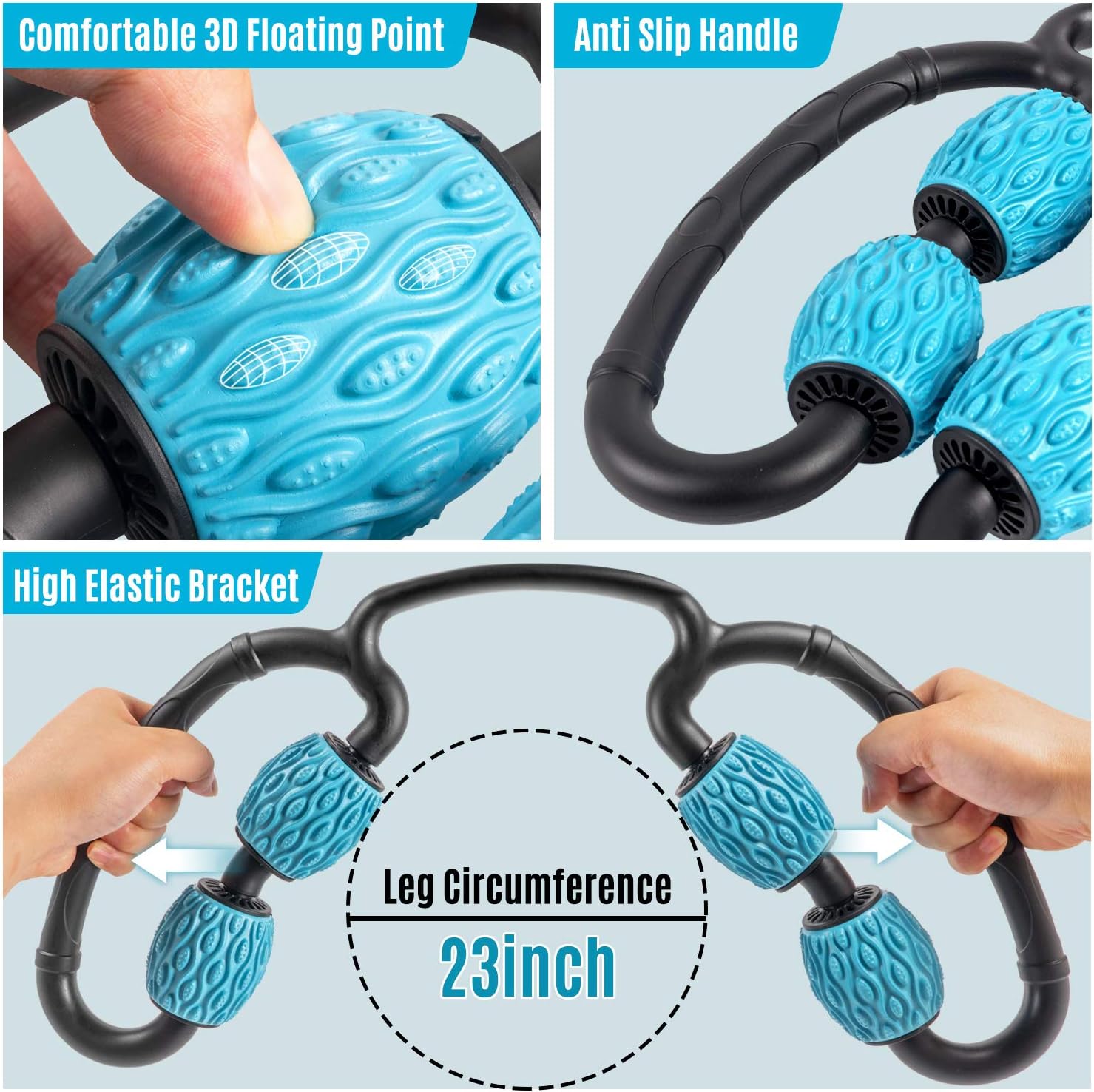 M MILY SPORT Massage Roller, Leg Rollers for Muscles Foam Roller Massager Muscle Roller for Legs, Arm Myofascial Fascial After Workout Exercise Muscle Soreness Pain Relieve (Blue): Sports & Outdoors