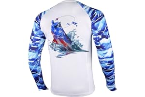 Palmyth Fishing Shirt for Men Long Sleeve Sun Protection UV UPF 50+ T-Shirts with Pocket