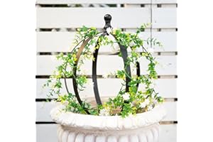 GOOOXIM Metal Garden Trellis - 12.6" x 17.5" Durable Black Powder Coated Obelisk for Climbing Plants, Ideal for Roses, Vines, and Flowers - Easy Assembly for Indoor & Outdoor Use