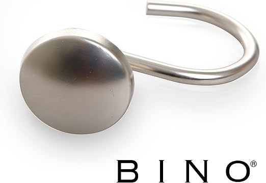 Bino Shower Curtain Hooks Set 12 Rings Home Kitchen Brushed