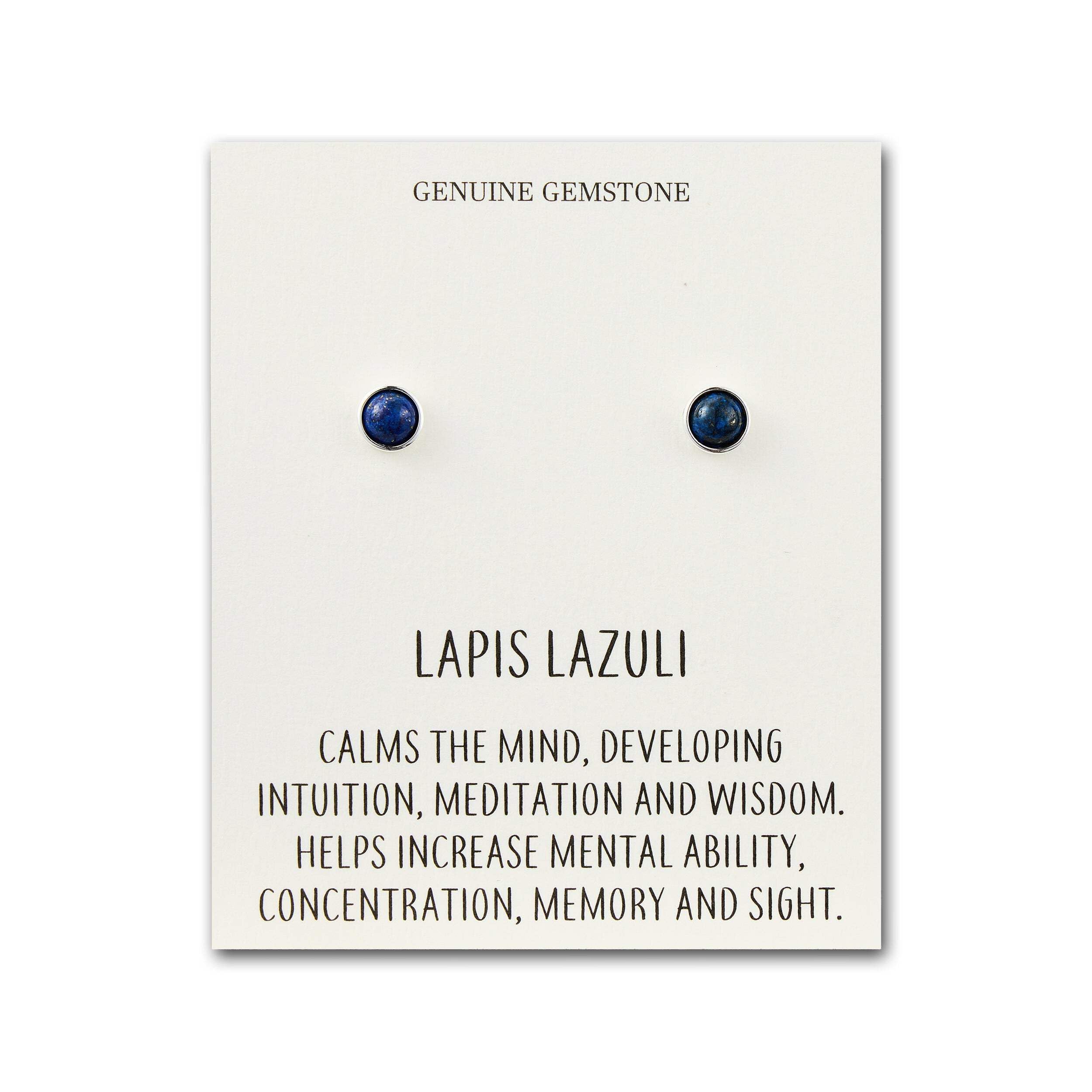 Philip Jones Lapis Stud Earrings with Quote Card