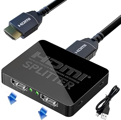 GLOBAL TECH HDMI Splitter 1 in 2 Out 4K Mirror Only Dual Display