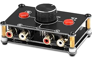 Nobsound Little Bear MC1022 Mini 2(1)-in-1(2)-Out RCA Stereo Audio Switcher Passive Selector Splitter Box (Black (RCA Version