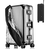 Veki Clear Suitcase Covers for Luggage, PVC Luggage Cover, No Need To Remove, Dust Cover for 18-30 Inches Suitcase (Black, 22)