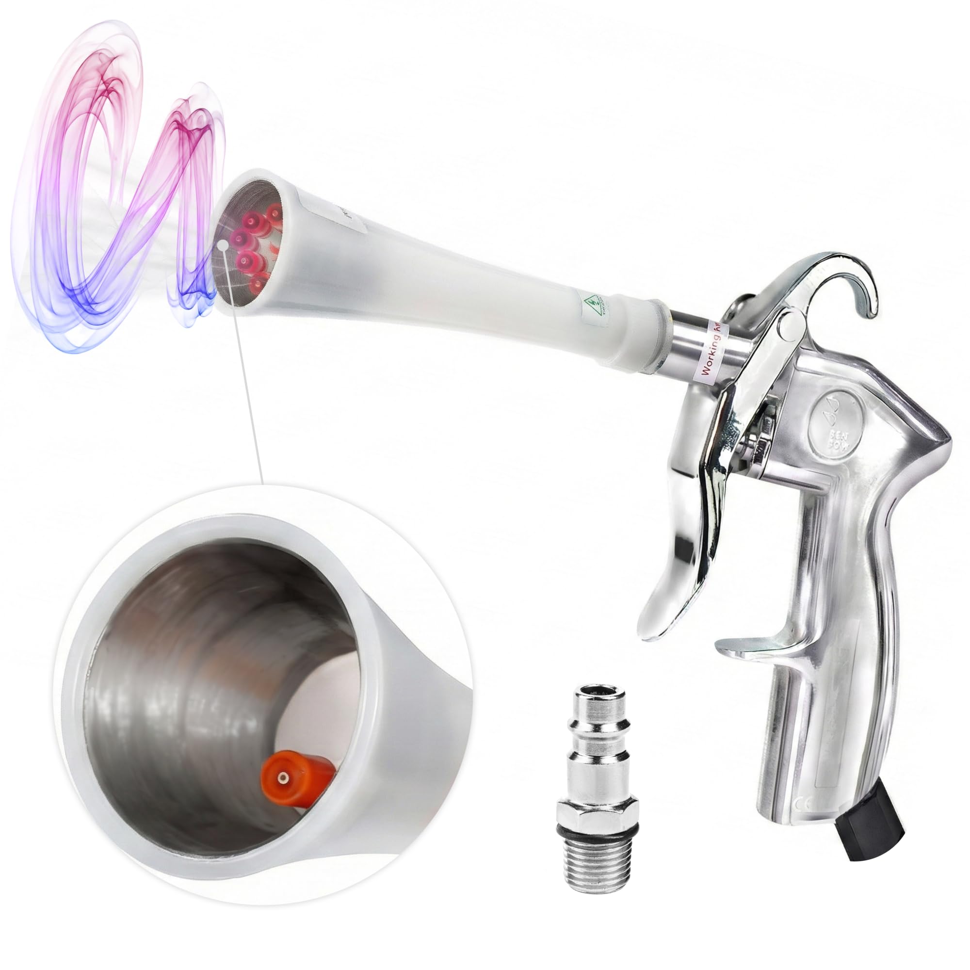 BenBow Classic Air Blow Gun for Drying and Blowing – Compressed air Accessory for Removing Moisture, Dirt, and Debris – Blow Gun with Whirlwind Effect – Without Container