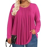 PEVRL Womens Plus Size Tops Long Sleeve Shirts Fall Tunics Blouses Wear with Leggings