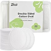 ILLIDI Large Oval Cotton Pads,80 Count,boxed | OEKO-TEX Certified,Multi-Layer, Dual-Sided, for Makeup Removal, Cleansing, and Toner Application