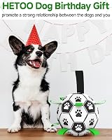 HETOO Dog Football Toy 6 Inch Interac tive Ball with Webbing Durable PU view 8